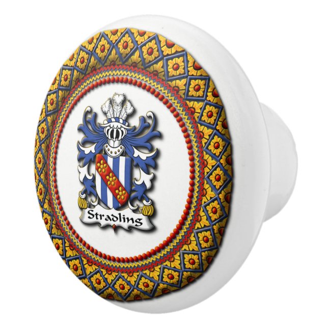 Stradling Familienwappen Keramikknauf (Rechts)