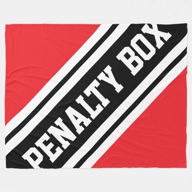 STRAFBOX Hellrot Schwarz Weiß Rennstreifen Fleecedecke (Vorderseite (Horizontal))
