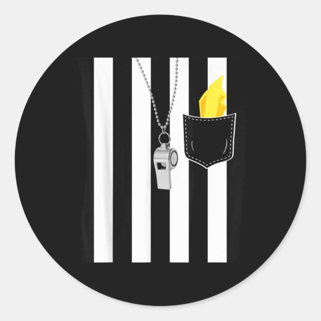 Strafmarkenvorhang für Fußball Ref-Kostüm Runder Aufkleber (Vorderseite)