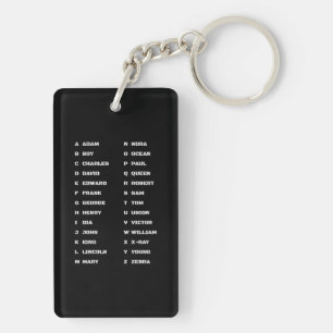 Strafverfolgung Phonetische Alphabet-Polizei Schlüsselanhänger