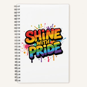 Strahle mit Stolz – Farbige LGBTQ+ Regenbogenbotsc Notizbuch