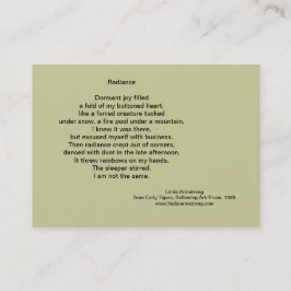 Strahlen-Poesie-Trading Card Visitenkarte
