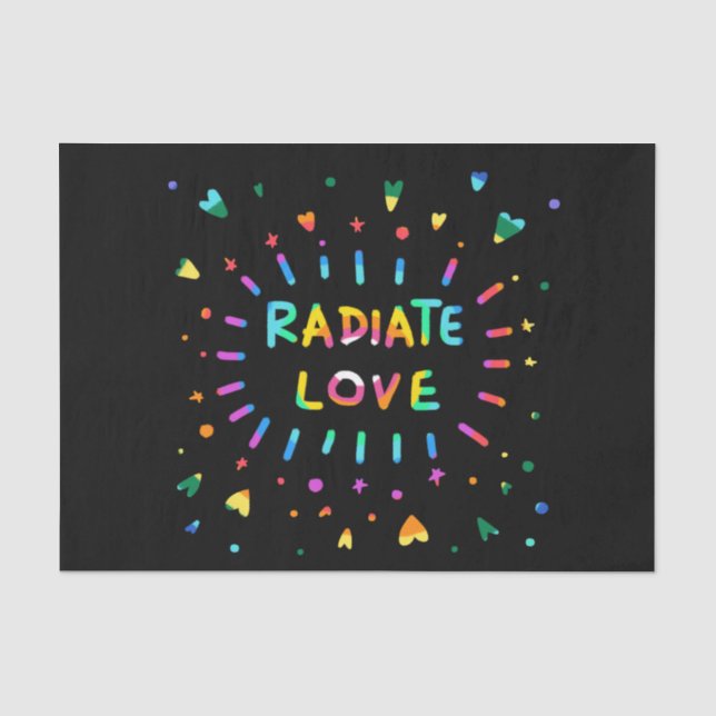 Strahlen Sie Liebe-bunte Regenbogen-Malerei auf Seidenpapier (Vorderseite)