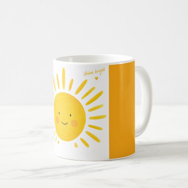 Strahlend Helle Lächelnde Sonne Tasse (VorderseiteRechts)
