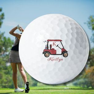 Strahlend in Rot Benutzerdefinierter Wagen Name Mo Golfball