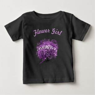 Strahlend Lila Herzblatt-Baum-Hochzeit Baby T-shirt
