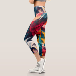 Strahlende Blüte – Kühne abstrakte Floralexpressio Capri Leggings