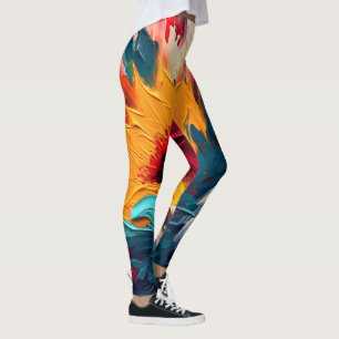 Strahlende Blüte – Kühne abstrakte Floralexpressio Leggings
