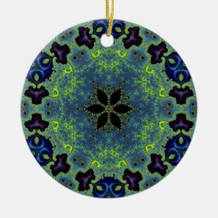 Strahlende Fraktal-Symphonie Keramik Ornament