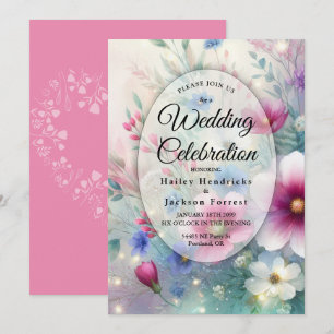 Strahlende funkelnde Frühlingsblüten Hochzeit Einladung