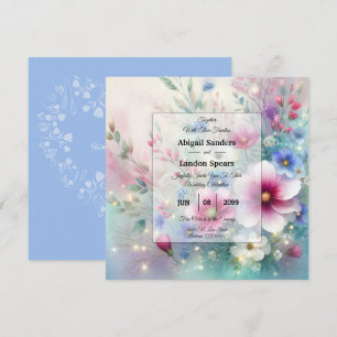 Strahlende funkelnde Frühlingsblüten Hochzeit Einladung