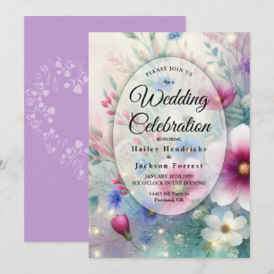 Strahlende funkelnde Frühlingsblüten Hochzeit Einladung
