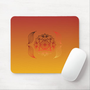 Strahlende Glut – Warme abstrakte botanische Kunst Mousepad