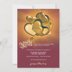 Strahlende goldene Hochzeits-Einladung Ankündigung