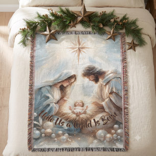 Strahlende Heilige Familie Weihnachtsszene Decke