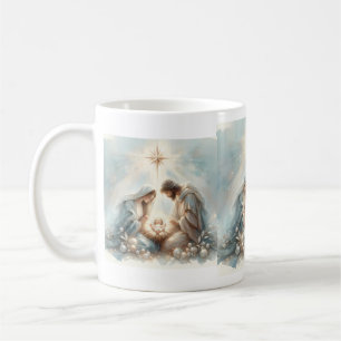Strahlende Heilige Familie Weihnachtsszene Kaffeetasse