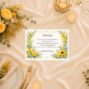 Strahlende Herbst-Sonnenblumen-Hochzeit Dankeskarte