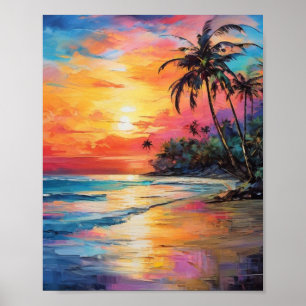 Strahlende Horizonte: Ein impressionistischer Sonn Poster