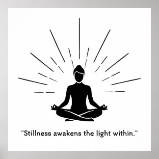 Strahlende Meditationssilhouette Poster