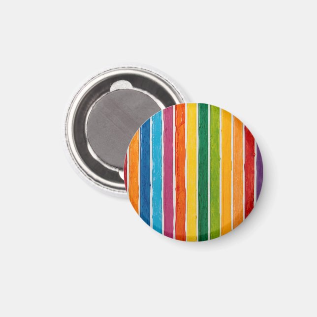 Strahlende Regenbogenstreifen  Magnet (Vorderseite/Rückseite)
