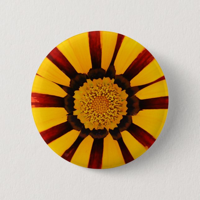 Strahlende Schatzblume Botanisches Foto Button (Vorderseite)