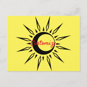 Strahlende Sonne, zunehmender Mond, Donner_Cove Postkarte