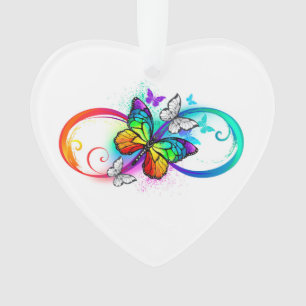 Strahlende Unendlichkeit mit Regenbogen-Schmetterl Ornament