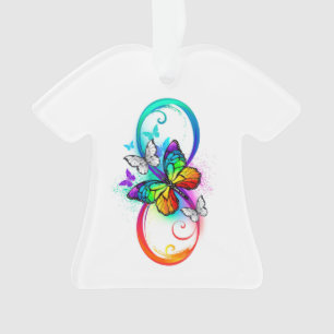 Strahlende Unendlichkeit mit Regenbogen-Schmetterl Ornament