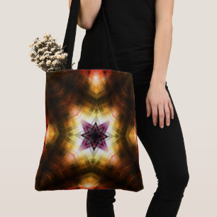 Strahlender geometrischer Sternenexplosion mit abs Tasche