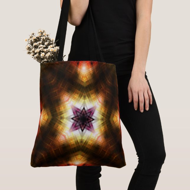 Strahlender geometrischer Sternenexplosion mit abs Tasche (Von Nahem)