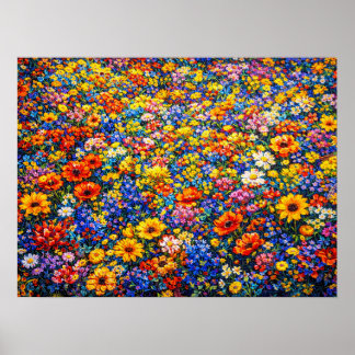 Strahlender Horizont: Die unendliche Wildblumenflu Poster