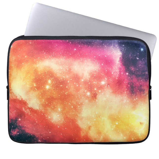 Strahlender Kosmischer Nebel Laptopschutzhülle (Vorderseite)