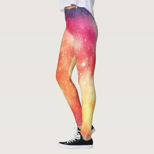 Strahlender kosmischer Nebel Leggings (Links)