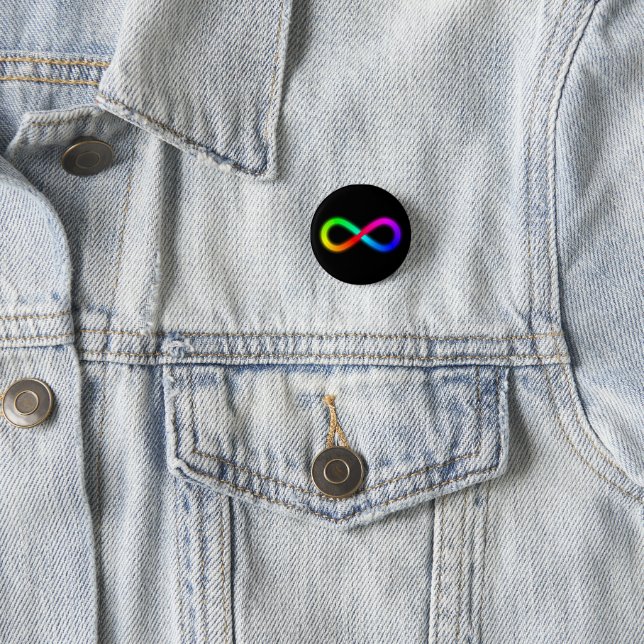 Strahlender Regenbogen Autism Awareness Unendliche Button (Beispiel)