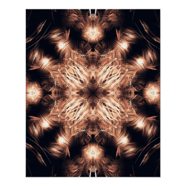 Strahlender Sandstein-Fraktal-Mandala-Kunst Poster (Vorderseite)