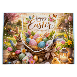 Strahlender Sonnenaufgang Frohe Ostern Große Geschenktüte
