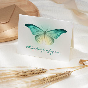 Strahlender Türkis-Schmetterling Mitgefühl Karte