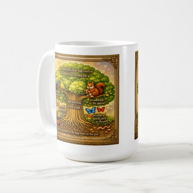Strahlender Visionbaum Kaffeetasse (Vorderseite Links)