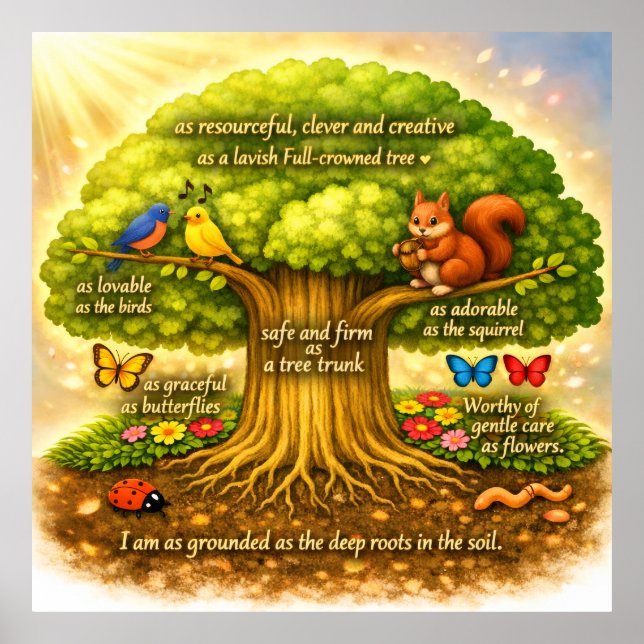 Strahlender Visionenbaum Poster (Vorne)