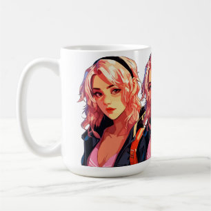 Strahlendes Anime-Mädchen: Schöne Manga-Kunst Kaffeetasse