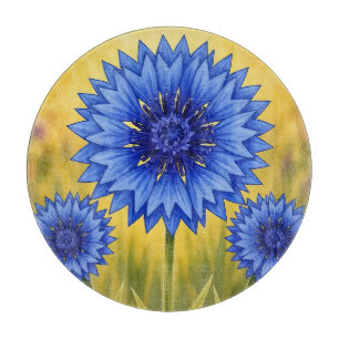 Strahlendes Blütenblatt: Kornblumenblau Schneidebrett