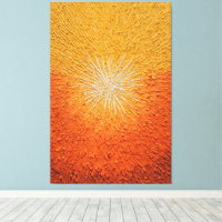 Strahlendes Gelb und Orange Burst Abstract Wall Ar