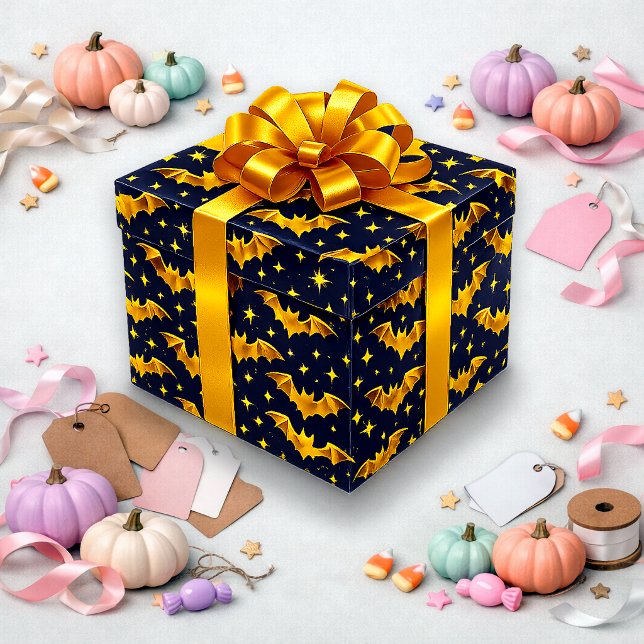Strahlendes Goldfledermaus-Muster  Geschenkpapier (Von Creator hochgeladen)