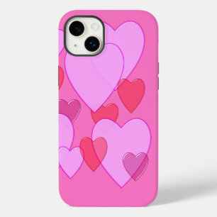 Strahlendes Herz Valentinstag Hintergrund rosa iPhone 14 Plus Hülle