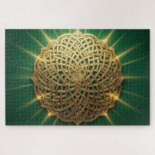 Strahlendes keltisches Knotenmandala-Puzzle