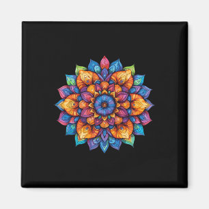 Strahlendes Lotus-Mandala-Festival Yoga Magnet