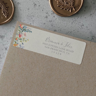 Strahlendes mehrfarbiges Wildblumen-Rücksendeetike