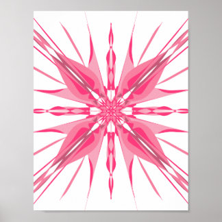 Strahlendes Rosa und Magenta Sternenexplosion Abst Poster