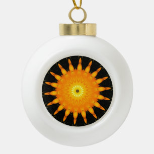 Strahlendes Sonnen-Mandala-Kaleidoskop-Kunstwerk Keramik Kugel-Ornament