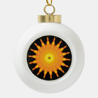 Strahlendes Sonnen-Mandala-Kaleidoskop-Kunstwerk Keramik Kugel-Ornament